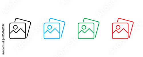 Photo collage icon set vector on white background. image, picture, symbol. vector illustration.
