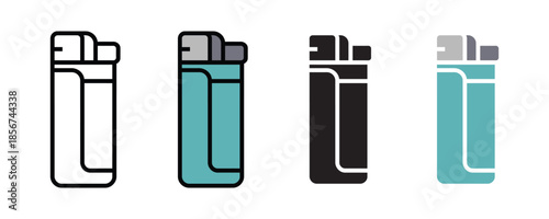 Lighter icon set vector on white background. smoking, fire, flame, burn, ignition symbol. vector illustration.