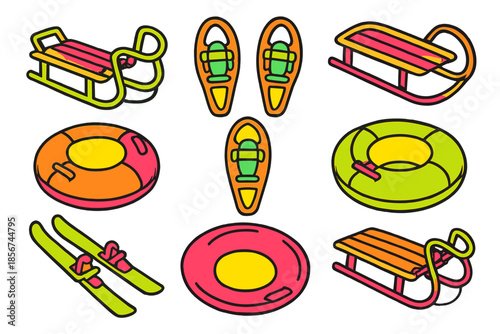 Winter Sports Equipment Icons