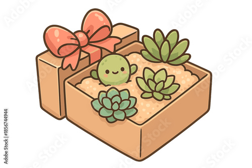 Cute Kawaii Succulent Gift Box
