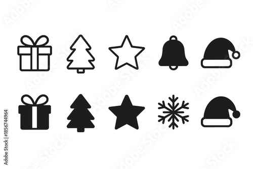 Christmas Icons Set - Dark Background