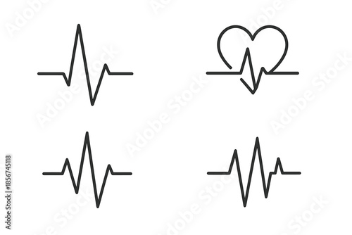 Heartbeat EKG Line Icons