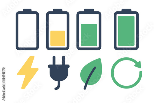 Battery Charge Levels with Energy Icons