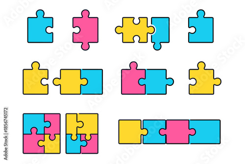 Neon Puzzle Pieces Collection