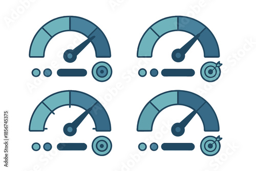 Four performance gauges with different metrics