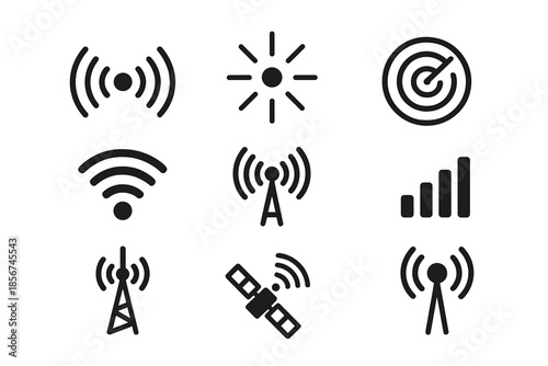 Set of Dark Communication Icons