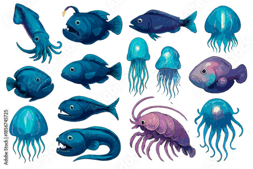 Surreal Deep Sea Creatures Collection