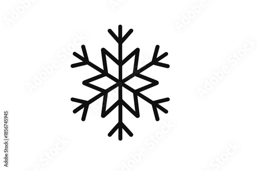 Abstract Black Snowflake on Gradient Background