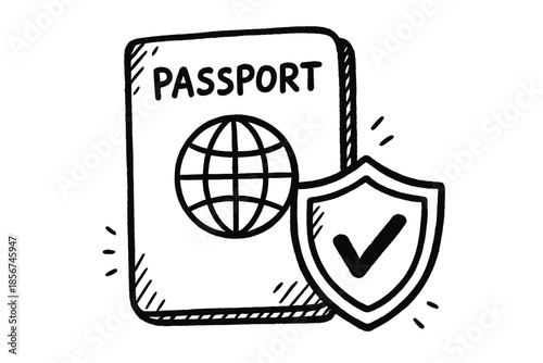 Passport and Shield Icon