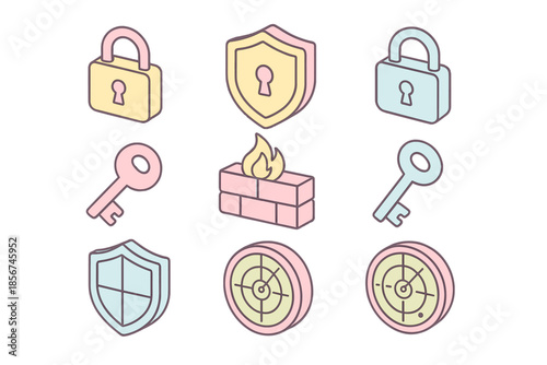 Cybersecurity and Privacy Icons