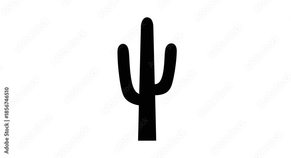 Obraz premium Cactus plant silhouette icon symbol.