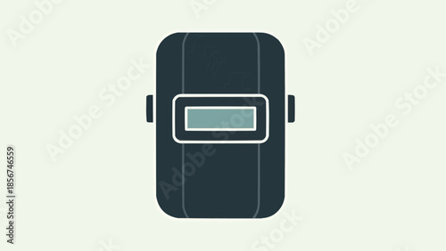 A dark green rectangular device with a light green screen is viewed from directly above