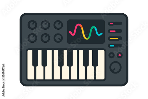 Stylized Digital Synthesizer Icon