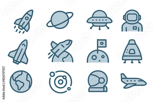 Cosmic Icons with Neon Glow