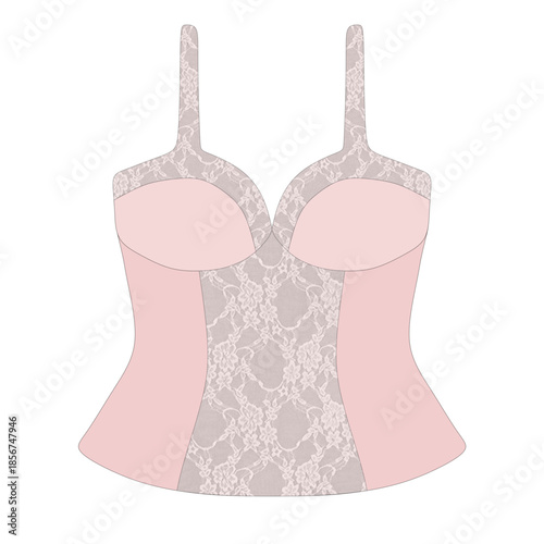 pink lace corset vector
