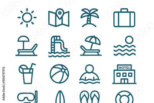 Summer Vacation Icons Set