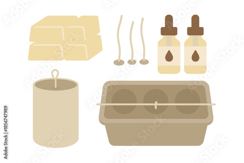 Candle Making Supplies Flat Lay