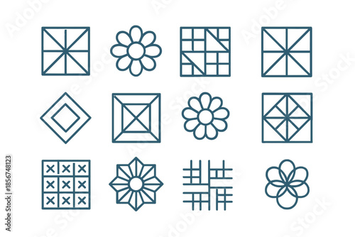 Geometric Patterns and Abstract Shapes on Dark Background