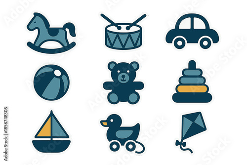 Collection of baby toys icons