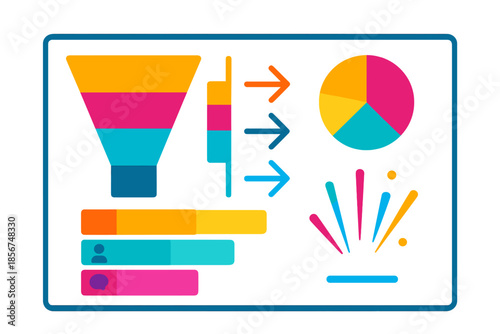 Digital Dashboard with Funnel Chart and Analytics