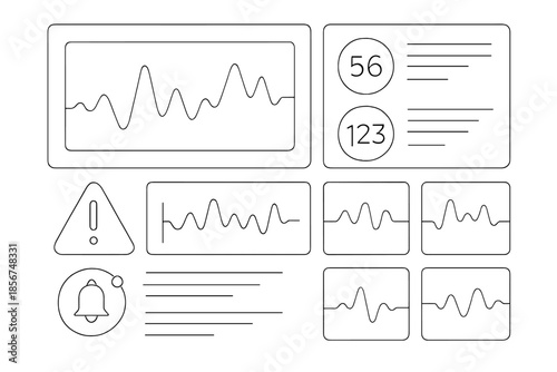 Digital medical dashboard with vital signs and alerts