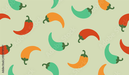 Cute chili pattern background vector design