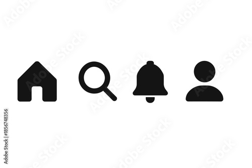 Minimalist Icons Set on Gradient Background