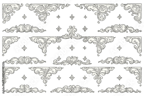 Ornate Scrollwork and Flourishes on a Gradient Background