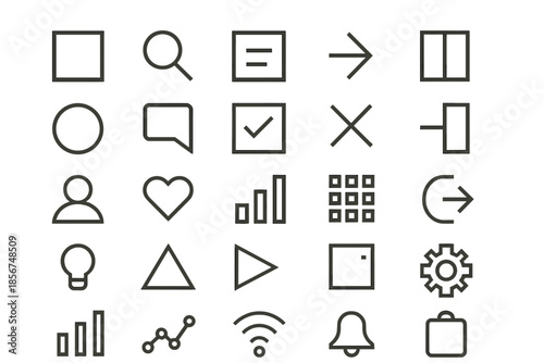Collection of line icons on a textured background