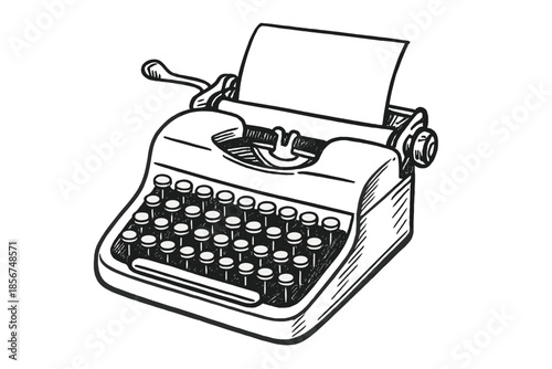 Vintage Typewriter with Paper