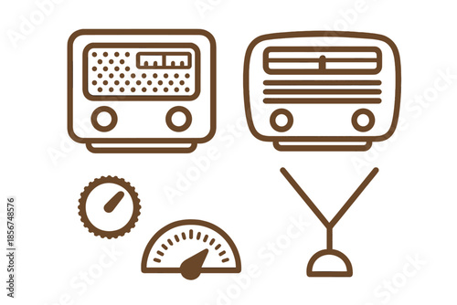 Vintage radios and gauges