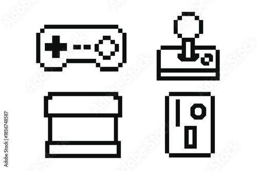 Pixel art video game icons