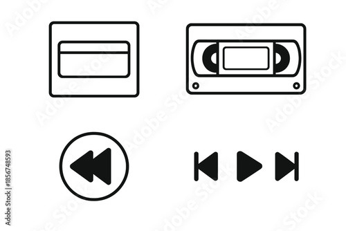 Retro media playback icons