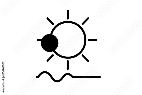 Sunrise over the ocean icon