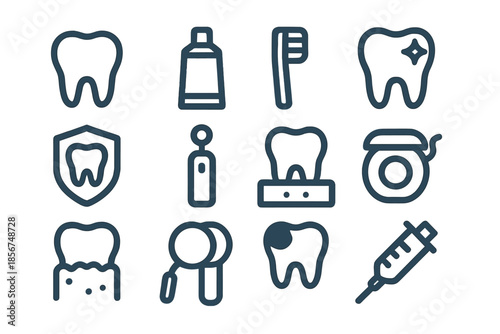 Dental Care Icons Set