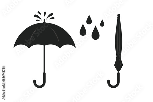 Umbrella and Raindrops Iconography