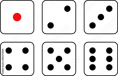 サイコロの目、6面セット