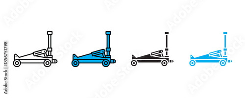 Car jack icon set vector on white background. automotive, equipment, vehicle symbol. vector illustration.