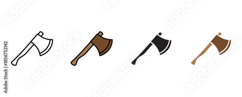 Axe icon set vector on white background.  wooden, handle symbol. vector illustration.