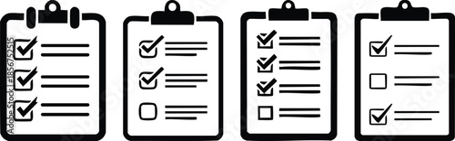 Instruction guide checklist icon with bold lines for tutorials manuals onboarding process visuals