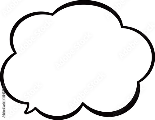 黒い雲の形をしたふきだし。シンプルで使いやすい