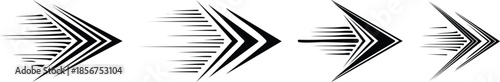 Speed arrow motion icon with dynamic streaks symbolizing fast delivery progress and performance