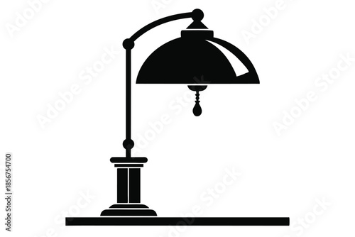 table lamp silhouette line art vector illustration