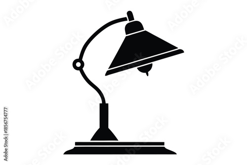 table lamp silhouette line art vector illustration