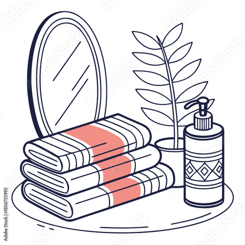 Bathroom essentials arrangement