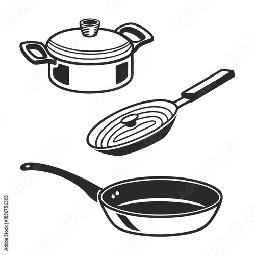 Collection of cooking pans
