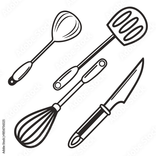 Collection of kitchen utensils