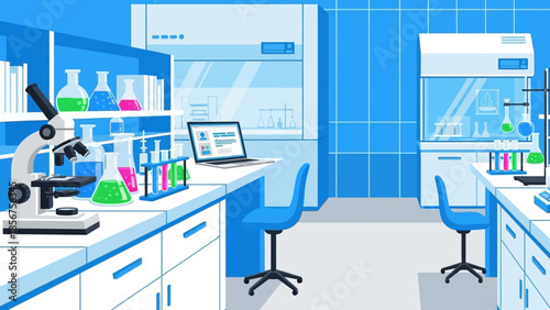 Modern scientific research laboratory with advanced equipment for experiments.