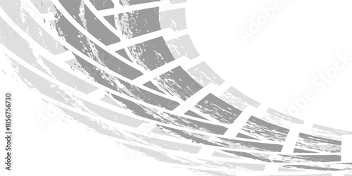 Tire track. Car, bike, motorcycle tyre mark with grunge effect isolated on white background. Wheel footprint on the road. Top view of rubber protector mark. vector