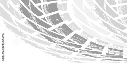 Tire track. Car, bike, motorcycle tyre mark with grunge effect isolated on white background. Wheel footprint on the road. Top view of rubber protector mark. vector